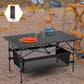 ⛰️🏏 Tavolo da Campeggio Pieghevole in Acciaio al Carbonio – Montaggio Senza Attrezzi, Piano 95x55cm, 2 Misure Regolabili, Borsa Inclusa – Picnic, Outdoor & Giardino 🌳