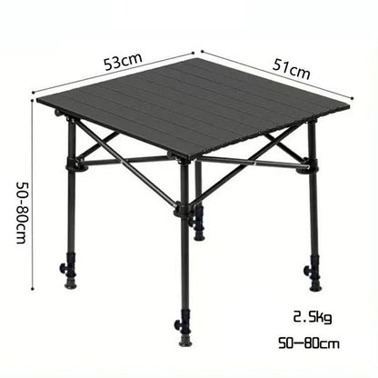 ⛰️🏏 Tavolo da Campeggio Pieghevole in Acciaio al Carbonio – Montaggio Senza Attrezzi, Piano 95x55cm, 2 Misure Regolabili, Borsa Inclusa – Picnic, Outdoor & Giardino 🌳