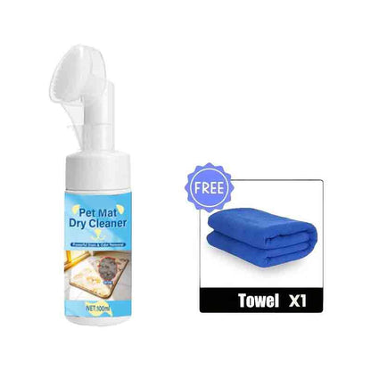 🐾 Schiuma Smacchiante a Secco per Macchie di Animali 🧼 Smacchiatore con Spazzola in Silicone per Divani e Tappeti | Senza Risciacquo Elimina Odori e Urina (100ml con Panno) ✨