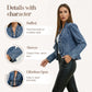 🧥 Giacca Denim Donna con Volant | 🌸 Leggera, Femminile & Versatile ✨ Perfetta per Primavera-Estate — Look Casual Chic Senza Sforzo 💫 📦 Spedizione Gratuita da €40 | 🔄 Reso Facile in 30 Giorni