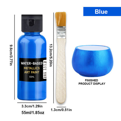 🎨✨ Pittura Acrilica Metallizzata ad Acqua 55ml 🖌️ | Effetto Brillante e Asciugatura Rapida ⚡ | Formula Antiruggine Multisuperficie per Fai-da-Te e Decorazioni Artistiche 🛡️