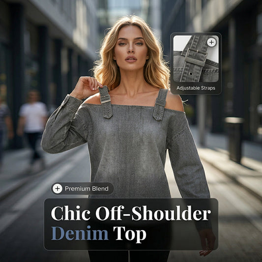 👕 Top in Denim da Donna con Spalline Larghe & Spalle Scoperte ✨☀️ - Casual Estivo | 9 Colori | Taglie S-3XL | Morbido & Traspirante | Look Chic | 50% DI SCONTO