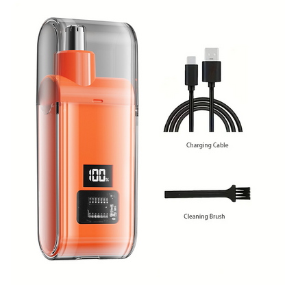 ✂️ Regolapeli Naso & Orecchie Ricaricabile 👃👂 – 360° Rotazione 🔄 Display LED 🔋 Ricarica USB-C ⚡
