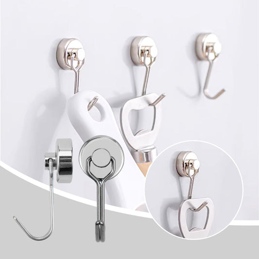 🧲 Ganci Magnetici Girevoli 360° Senza Foratura – Portata 11kg, Lega Resistente, Ø20mm, Set da 4 o 10 Pezzi – Per Muro Metallico, Frigorifero & Lavagna 🏠🔧