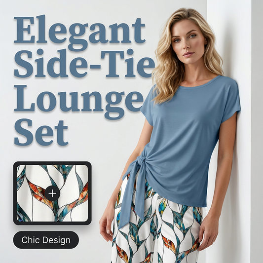 👗 50% DI SCONTO ORA! 🔥 Set da donna: top con laccio laterale e pantaloni a motivi – Morbido e regolabile – Perfetto per le vacanze estive o il resort – vibrazioni tropicali e leggere 👖