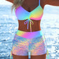 🩱 Costume da Bagno Femminile con Fascia - 50% SCONTO! 💥 Bikini Set con Pantaloncini Corti, Regolabile, Modellante, Tanti Colori 🎨