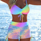 🩱 Costume da Bagno Femminile con Fascia - 50% SCONTO! 💥 Bikini Set con Pantaloncini Corti, Regolabile, Modellante, Tanti Colori 🎨