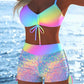 🩱 Costume da Bagno Femminile con Fascia - 50% SCONTO! 💥 Bikini Set con Pantaloncini Corti, Regolabile, Modellante, Tanti Colori 🎨