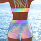 🩱 Costume da Bagno Femminile con Fascia - 50% SCONTO! 💥 Bikini Set con Pantaloncini Corti, Regolabile, Modellante, Tanti Colori 🎨