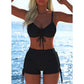 🩱 Costume da Bagno Femminile con Fascia - 50% SCONTO! 💥 Bikini Set con Pantaloncini Corti, Regolabile, Modellante, Tanti Colori 🎨