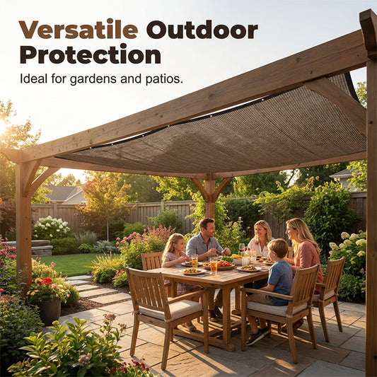 ☀️✨ Tenda Parasole in Rete Anti-UV Traspirante – Bordi Rinforzati, Occhielli in Metallo, Effetto Raffreddamento – Beige & Nero, 3 Misure: 2×1m / 2×2m / 2×3m 🌿