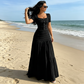 🌞 Eleganza Senza Sforzo! | 👗 Top Scollo Quadrato Flattering + Gonna Maxi Leggera, 🍃 Traspirante Tutto il Giorno, 👡 Perfetto per Passeggiate e Cene Estive, 💫 Stile Femminile e Comfort Assoluto
