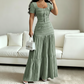 🌞 Eleganza Senza Sforzo! | 👗 Top Scollo Quadrato Flattering + Gonna Maxi Leggera, 🍃 Traspirante Tutto il Giorno, 👡 Perfetto per Passeggiate e Cene Estive, 💫 Stile Femminile e Comfort Assoluto