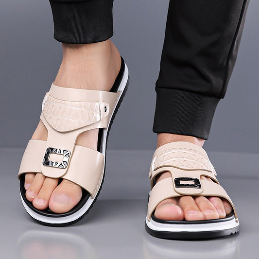 💨 Sandali slip-on traspiranti da uomo – morbida ecopelle, facili da abbinare per le giornate calde☀️