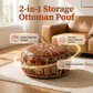 🪑 Pouf Contenitore da Riempire – Riordina & Siediti | Seduta e Poggiapiedi 2 in 1 | Spazio Nascosto | Ecopelle | Stile Boho | Soggiorno, Camera & Ingresso ✨