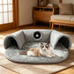 Cuccia a tunnel 2 in 1 in peluche per gatti