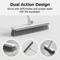🧹Spazzola 2 in 1 per Fughe & Angoli con Tergipavimento – Manico Lungo in Acciaio Inox 106cm, Testa Snodabile 120°, Setole Rigide + Gomma Raschiante, 2 Colori – Per Piastrelle, Bagni & Pavimenti 🏠💧