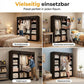 🧥 Armadio Guardaroba Aperto con Ripiani ✨ - Doppi Vani Appendiabiti | Ripiani Superiori | Organizzazione Verticale | Ideale per Camera da Letto e Spogliatoio | Nero/Grigio | 85/127/146 × 45 × 168 cm 🏠