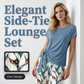 🌿✨ Completo Donna 2 Pezzi – Top con Fiocco Laterale & Pantaloni con Stampa Botanica 💐 – Tessuto Premium Traspirante, Taglia Regolabile, S–5XL (EU34-54) 🌸