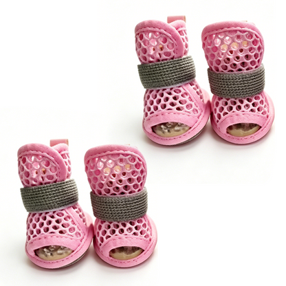 🐶Scarpe in Rete Traspirante per Cani – Suola Antiscivolo TPR | Chiusura Elastica | Leggere & Ammortizzate | 5 Taglie | Rosa & Blu ☀️✨