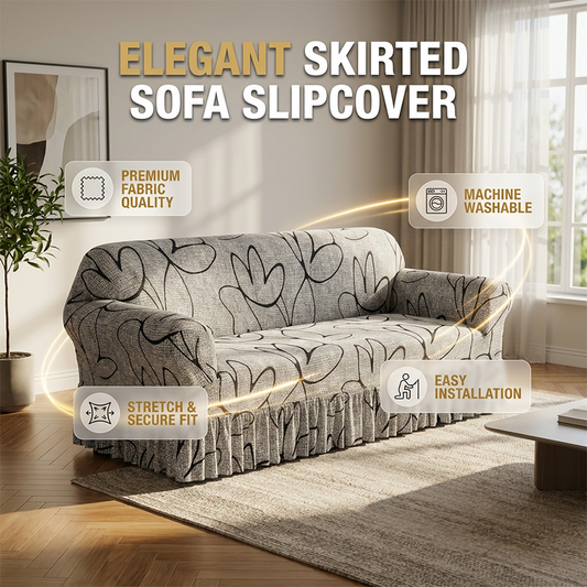 🛋️Copridivano Elasticizzato con Balza Arricciata ✨ | Rinnova il Salotto, Copre i Segni d’Uso e Si Adatta al Divano | Da 1 a 4 Posti