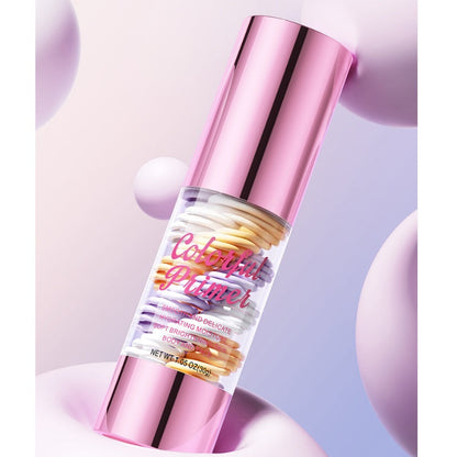 🌸 Primer Viso 3 in 1 Correttivo & Idratante ✨ | Base Trucco Tricolore a Spirale: Uniforma, Illumina e Minimizza i Pori 💧 | Texture Leggera Anti-Lucidità a Lunga Tenuta (30g) 🪞