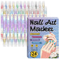 💅 Pennarelli Nail Art a Doppia Punta ✨ | Punta Fine di Precisione e Pennello Flessibile 🖌️ | Asciugatura Rapida all'Aria Senza Lampada UV 💨 | Colori Vivaci all'Acqua Fai-da-Te 🎨