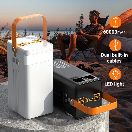 🔋 Power Bank ad Alta Capacità 60000mAh con Luce LED
