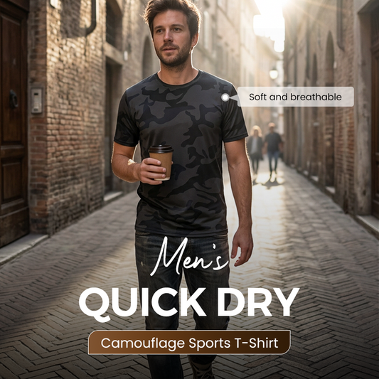 T-shirt sportiva mimetica da uomo ad asciugatura rapida