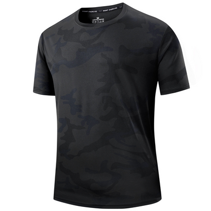T-shirt sportiva mimetica da uomo ad asciugatura rapida