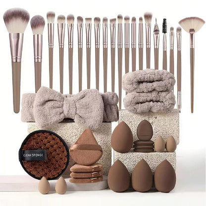 💄✨ Kit Completo Pennelli & Spugne Trucco – Set 40/51 Pezzi, Spugna Gonfiabile ad Acqua, Doppio Uso Polvere & Liquido – 5 Varianti di Colore 🌸