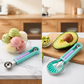 🍉 Set 3 in 1 Scavino per Melone, Intagliatore & Affettatore – Acciaio Inox, Impugnatura PP Antiscivolo, Impilabile, 6 Colori – Per Frutta, Dessert & Buffet 🍊🔪