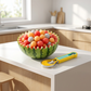 🍉 Set 3 in 1 Scavino per Melone, Intagliatore & Affettatore – Acciaio Inox, Impugnatura PP Antiscivolo, Impilabile, 6 Colori – Per Frutta, Dessert & Buffet 🍊🔪