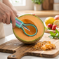 🍉 Set 3 in 1 Scavino per Melone, Intagliatore & Affettatore – Acciaio Inox, Impugnatura PP Antiscivolo, Impilabile, 6 Colori – Per Frutta, Dessert & Buffet 🍊🔪