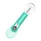 🍉 Set 3 in 1 Scavino per Melone, Intagliatore & Affettatore – Acciaio Inox, Impugnatura PP Antiscivolo, Impilabile, 6 Colori – Per Frutta, Dessert & Buffet 🍊🔪