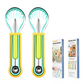🍉 Set 3 in 1 Scavino per Melone, Intagliatore & Affettatore – Acciaio Inox, Impugnatura PP Antiscivolo, Impilabile, 6 Colori – Per Frutta, Dessert & Buffet 🍊🔪