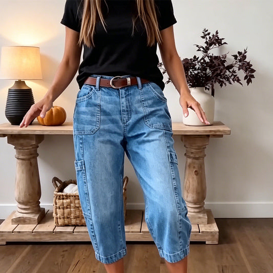 📢Sconto del 50%⏰Pantaloni casual da donna in denim elasticizzato a vita bassa