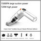 🚗 Aspirapolvere Wireless per Auto 10000Pa 💨✨ - Motore 120W | Batteria 4000mAh 30min | Filtro HEPA Lavabile | Senza Filo 400g | 3 Versioni | 50% DI SCONTO