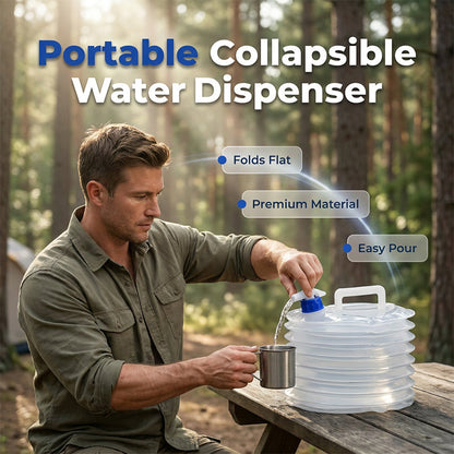 💧Tanica Pieghevole per Acqua con Rubinetto 🏕️ | Si Ripiega per il Trasporto e Versa l’Acqua con Facilità | 3, 5, 10 o 15 L