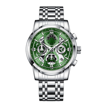 ⌚ Orologio al Quarzo Classico da Uomo | Movimento al Quarzo Affidabile ⚙️ | Cinturino Robusto, Stile Senza Tempo 🖤 | Cassa Argento, Oro o Nera 🎨 | Quadranti Verde, Blu o Nero ✨