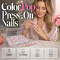 💅✨ Unghie Finte Press-On Color Pop 🌈🌸 - French Tip Colorati | Applicazione in Minuti | Set da 144/288 Pezzi | Stile Salone a Casa