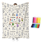 🎨 Kit Coperta da Colorare Fai da Te | Tessuto Morbido e Delicato sulla Pelle 🤗 | Pennarelli Lavabili, Si Ridisegna all'Infinito 🖍️ | Creatività e Relax per Tutta la Famiglia 🧡 | 2 Misure: 70×100 e 100×140 cm 📏