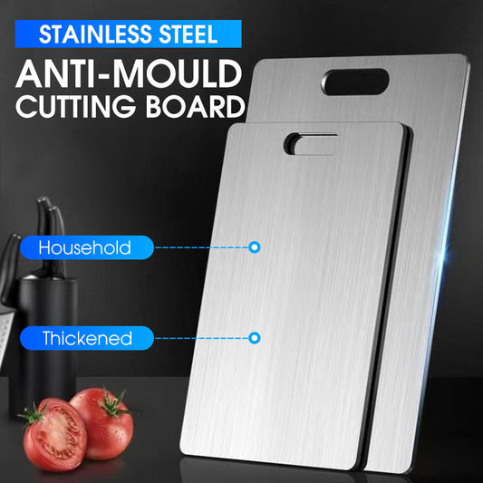 🔪 Tagliere Bifacciale in Acciaio Inox 304 | 🛡️ Antimuffa, Antibatterico e Igienico | ✨ Superficie Resistente e Facile da Pulire | 🤲 Con Maniglie Ergonomiche (Varie Misure)
