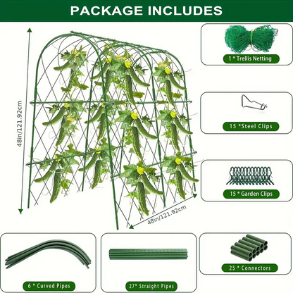 🌱 Supporto ad Arco Modulare per Piante Rampicanti – Sostiene Cetrioli, Viti & Ortaggi | Struttura in Acciaio Zincato | Resistente agli Agenti Atmosferici | 4 Misure 🥒🍅