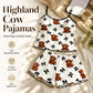 🌸✨ Set Pigiama con Canotta a Spalline - Motivo Mucca delle Highlands 🐄😴 | Tessuto Morbido | Bordi a Volant | Taglia S-XL | -50% 🔥