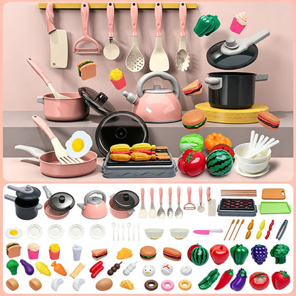 🏕️ Cucina Giocattolo a Tema Campeggio per Bambini | Pentola a Induzione Realistica con Suoni e Display 🔊 | Cibo Giocattolo Tagliabile 🔪 | ABS Sicuro e Levigato 🛡️ | da 28 a 108 Pezzi 🎁
