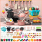 🏕️ Cucina Giocattolo a Tema Campeggio per Bambini | Pentola a Induzione Realistica con Suoni e Display 🔊 | Cibo Giocattolo Tagliabile 🔪 | ABS Sicuro e Levigato 🛡️ | da 28 a 108 Pezzi 🎁