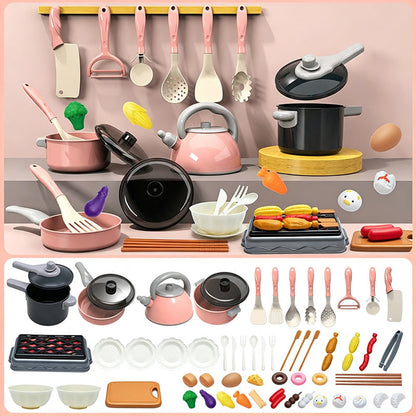 🏕️ Cucina Giocattolo a Tema Campeggio per Bambini | Pentola a Induzione Realistica con Suoni e Display 🔊 | Cibo Giocattolo Tagliabile 🔪 | ABS Sicuro e Levigato 🛡️ | da 28 a 108 Pezzi 🎁