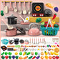 🏕️ Cucina Giocattolo a Tema Campeggio per Bambini | Pentola a Induzione Realistica con Suoni e Display 🔊 | Cibo Giocattolo Tagliabile 🔪 | ABS Sicuro e Levigato 🛡️ | da 28 a 108 Pezzi 🎁