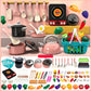 🏕️ Cucina Giocattolo a Tema Campeggio per Bambini | Pentola a Induzione Realistica con Suoni e Display 🔊 | Cibo Giocattolo Tagliabile 🔪 | ABS Sicuro e Levigato 🛡️ | da 28 a 108 Pezzi 🎁